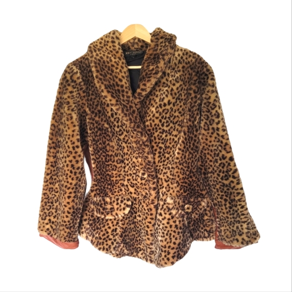 Betsey Johnson Jackets & Blazers - Vintage Betsey Johnson Luxe Peplum Cheetah Leopard Faux Fur Coat Rare, L